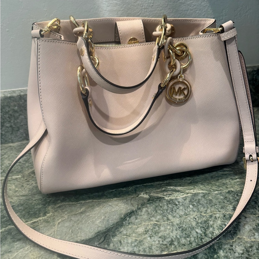 Michael Kors Blush Satchel with Gold Accents